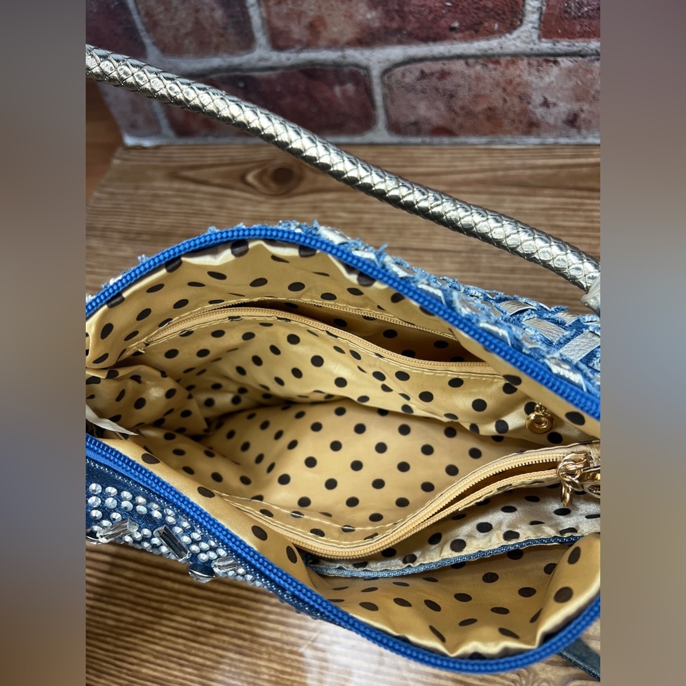 Denim & Rhinestone Handbag - Picture 11 of 14